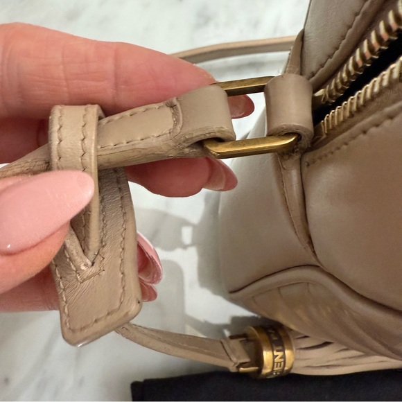 SAINT LAURENT Calfskin Matelasse Monogram Lou Camera Bag Dark Beige - Picture 8 of 15